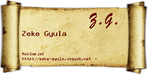 Zeke Gyula névjegykártya